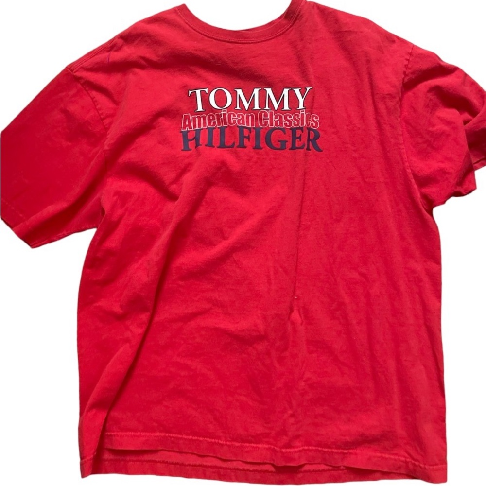 Red Tommy Hilfiger T-shirt Size Large